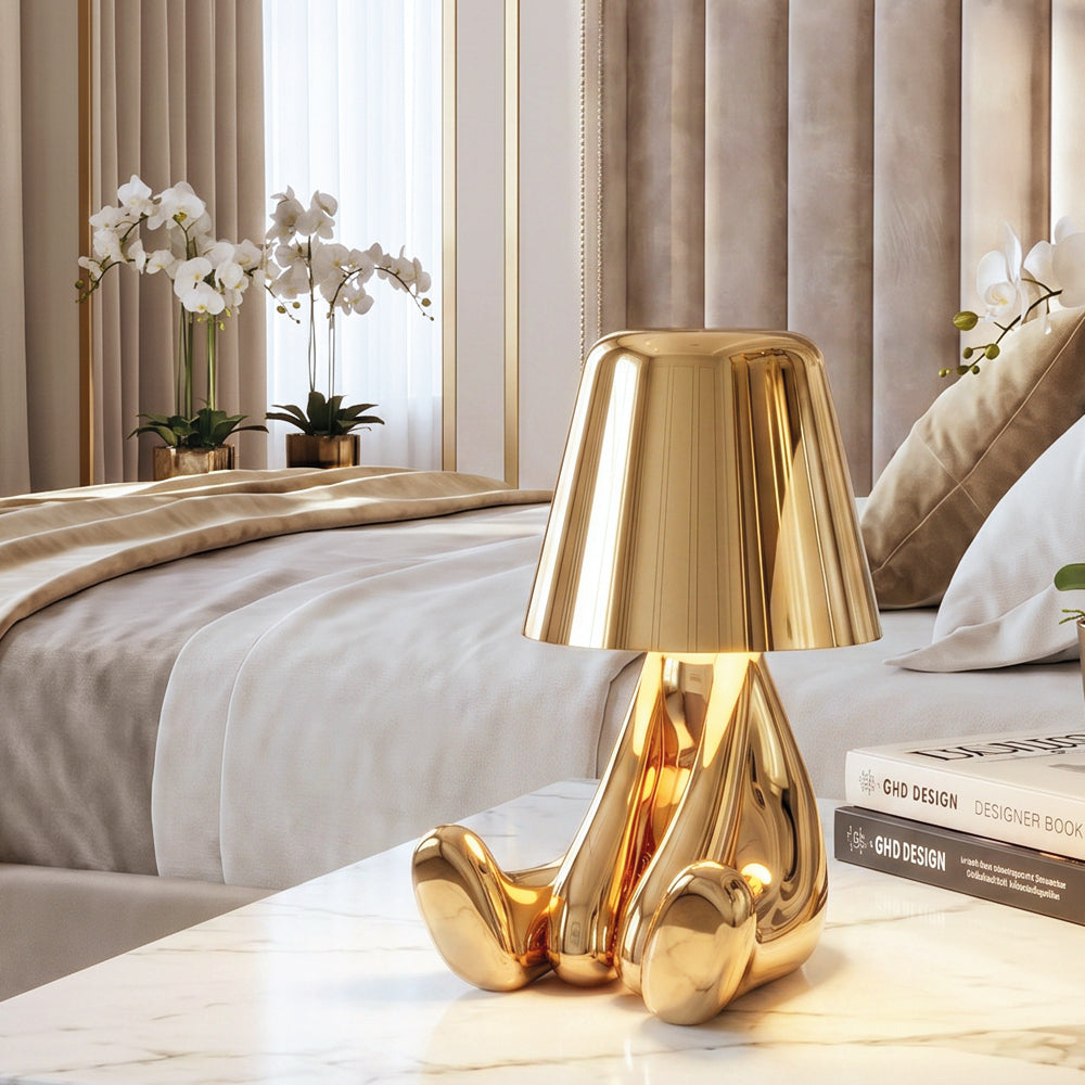 Luxurious Glow: Little Golden Man Table Lamp – Rufatlights