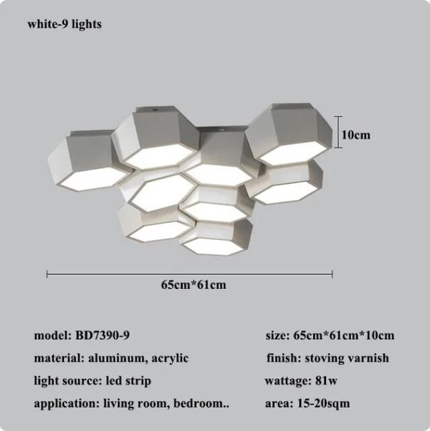 Modern Geometry Alloy LED Ceiling Chandeliers