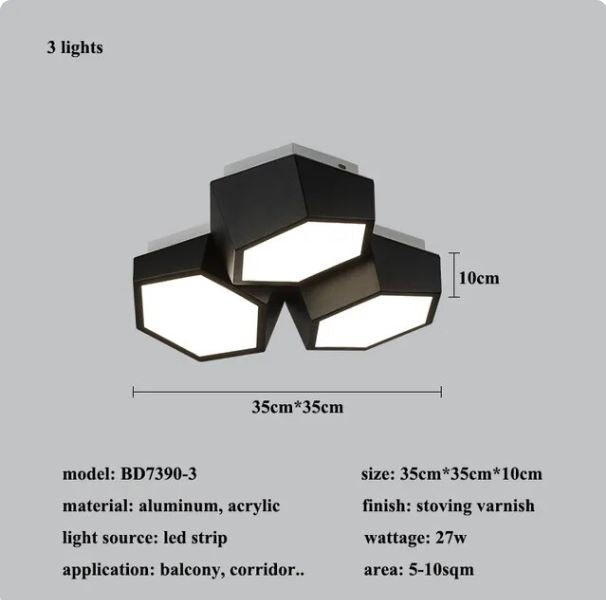Modern Geometry Alloy LED Ceiling Chandeliers