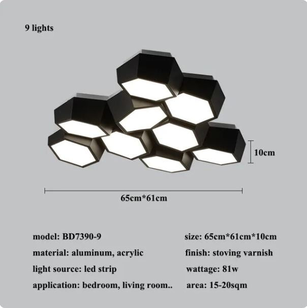 Modern Geometry Alloy LED Ceiling Chandeliers