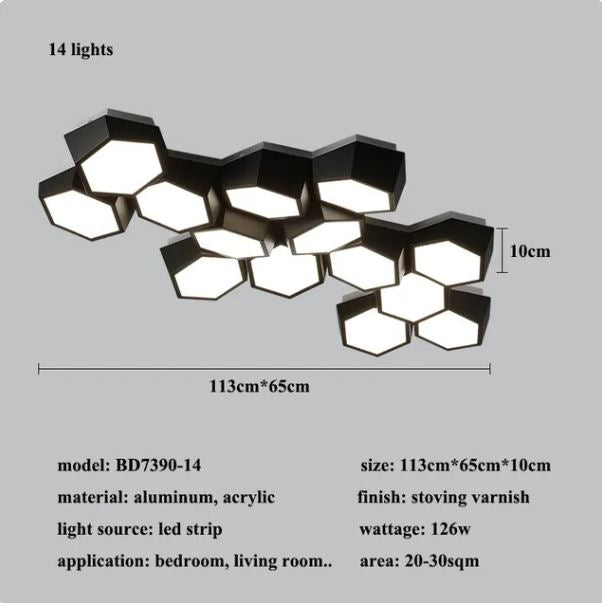 Modern Geometry Alloy LED Ceiling Chandeliers