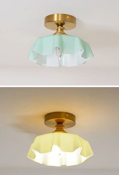 French Glass Floral Pendant Light