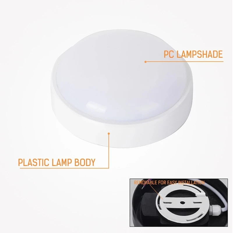 Round Waterproof Bathroom LED Ceiling Light