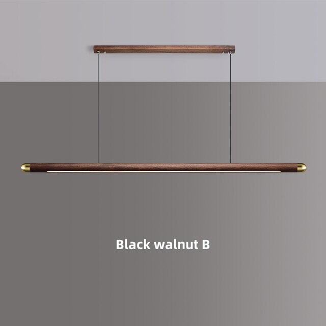 Linear Suspension Light Modern LED Solid Wood