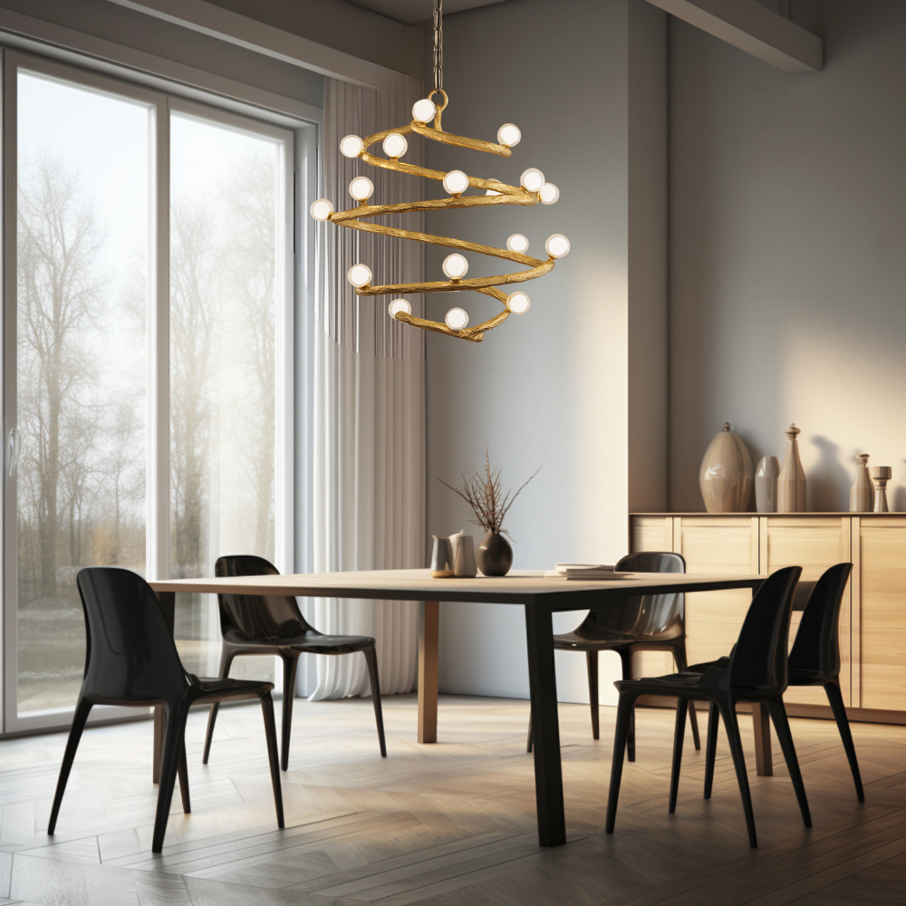 Spiral Nordic Rustic Tree Chandelier