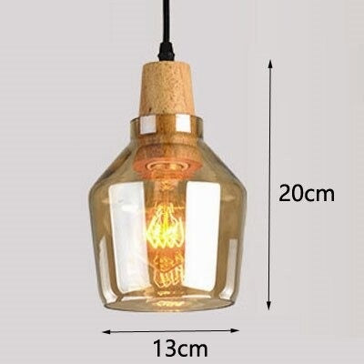 Antique Glass Coated Wood Pendant Lights