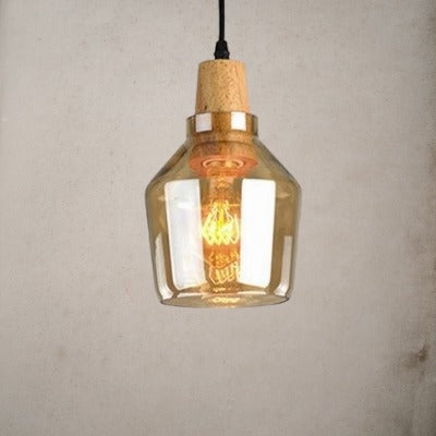 Antique Glass Coated Wood Pendant Lights