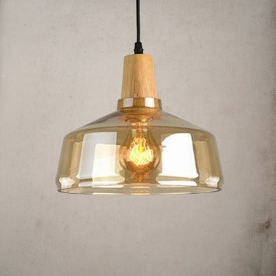 Antique Glass Coated Wood Pendant Lights