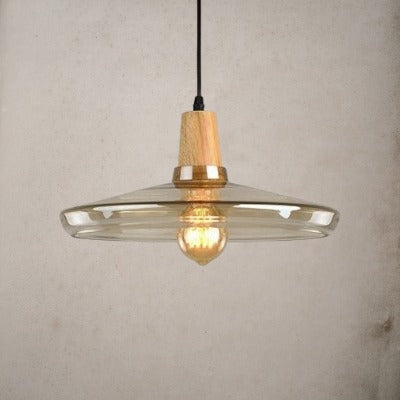 Antique Glass Coated Wood Pendant Lights