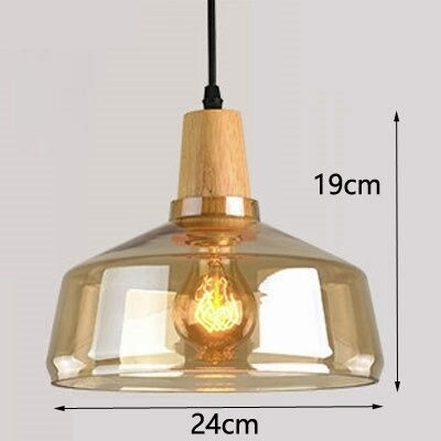 Antique Glass Coated Wood Pendant Lights