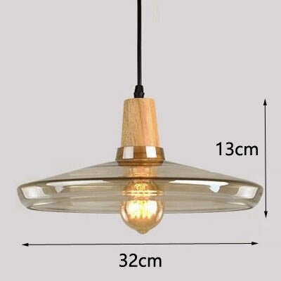 Antique Glass Coated Wood Pendant Lights