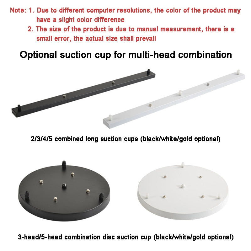 Ceiling Canopy Base for Pendant Light Multi Size DIY Black/White/Gold Plate 3/4/5