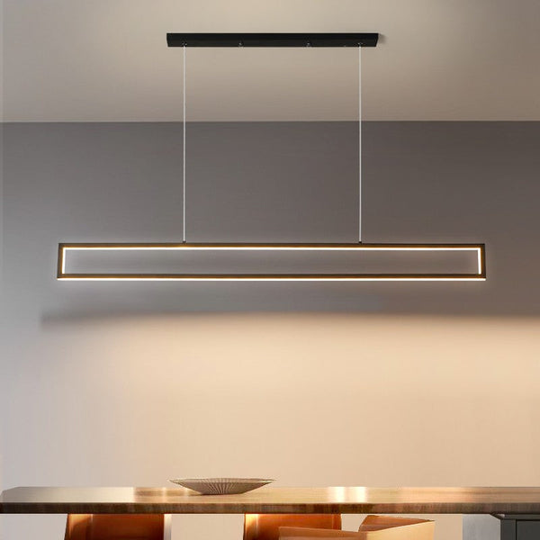 Modern Rectangle Long Strip Pendant Lights