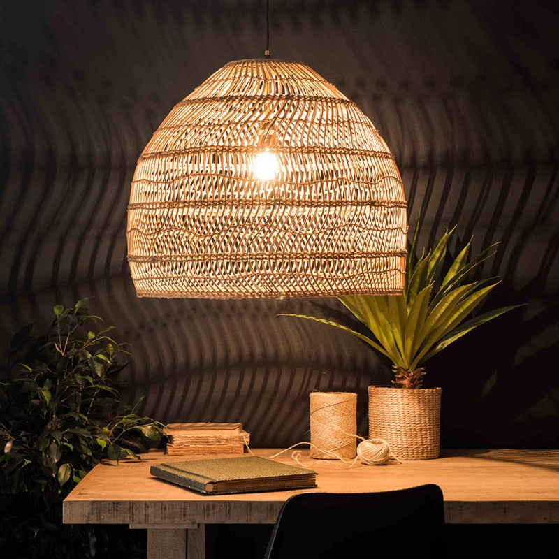 Japanese Serenity Bamboo Shade Pendant Lamp