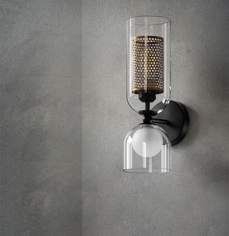 Cylindrical Twin Glass Wall Lamp