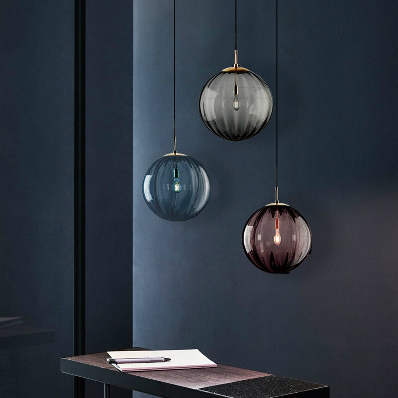 Glass Ball Colored Pendant Light