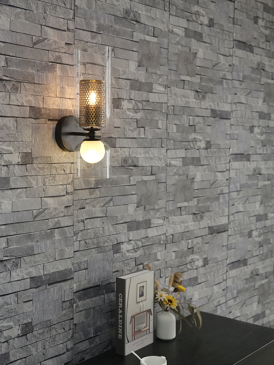 Cylindrical Twin Glass Wall Lamp