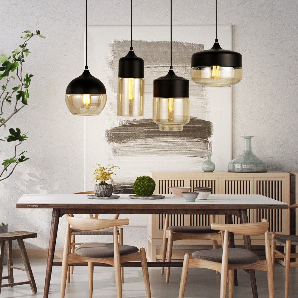Blended Combination Metal Glass Pendant Lights
