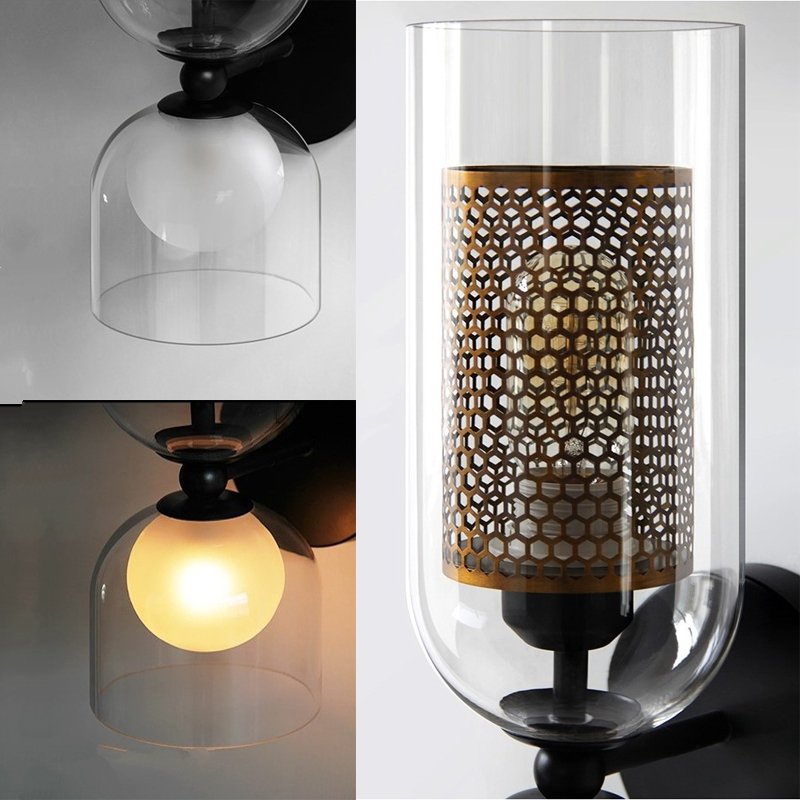 Cylindrical Twin Glass Wall Lamp