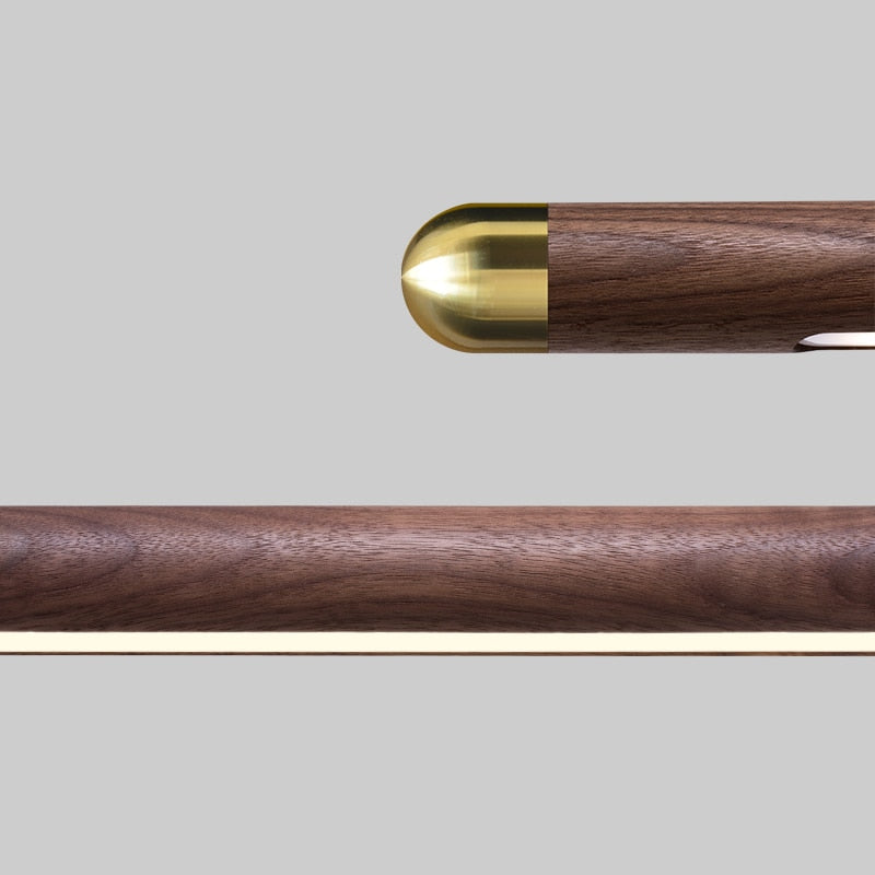 Linear Suspension Light Modern LED Solid Wood