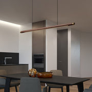 Linear Suspension Light Modern LED Solid Wood