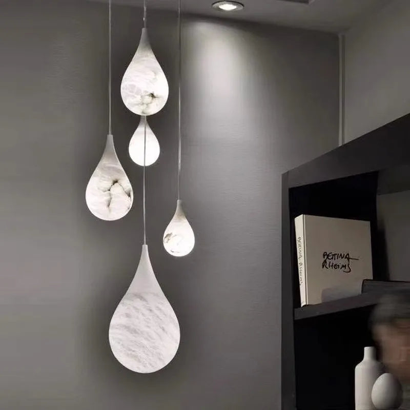 Modern Marble Effect Hanging Lamp 20cm