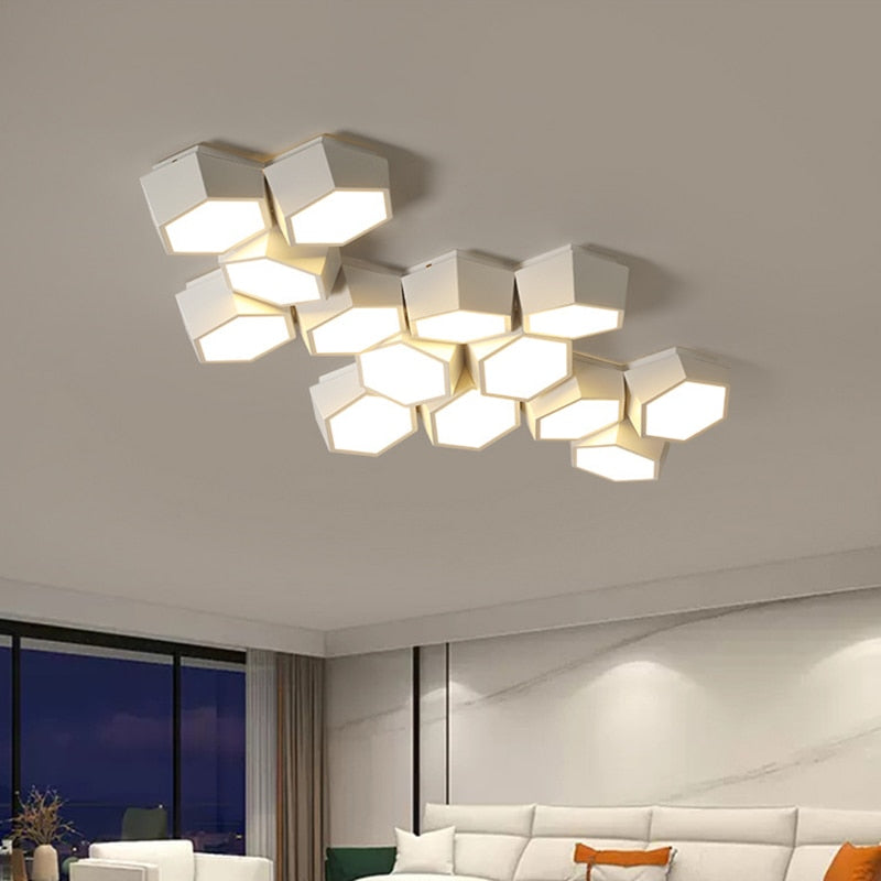 Modern Geometry Alloy LED Ceiling Chandeliers