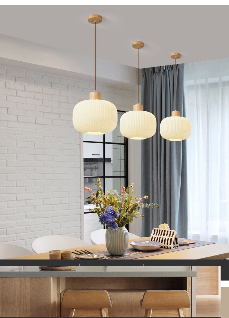 White Loft Glass Lampshade Pendant Lamp