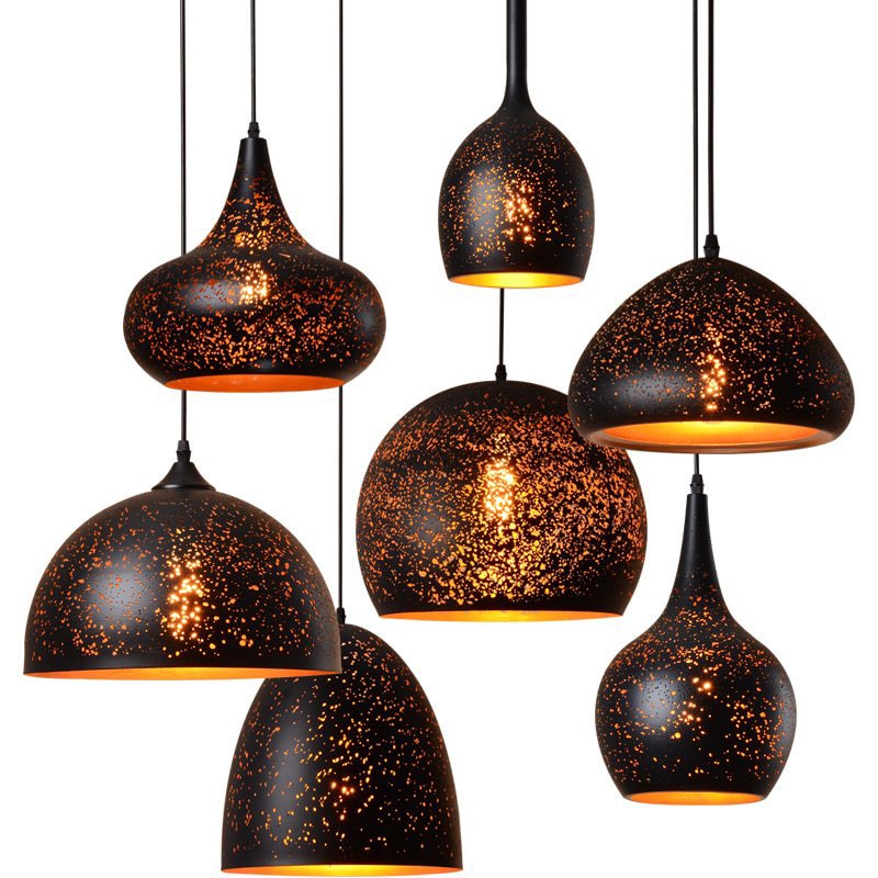 Vintage Etch Shade Metal Pendant Light