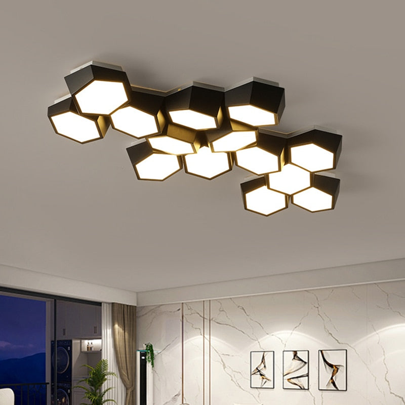 Hexagon Lighting  Trendy Geometric Hexagon LED Ceiling Light