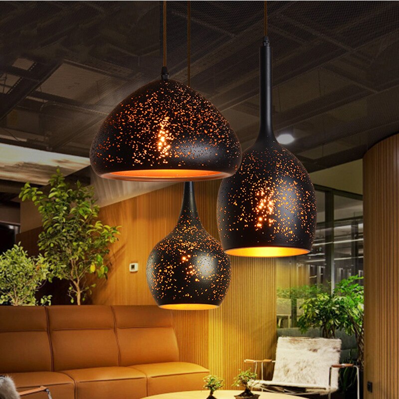 Vintage Etch Shade Metal Pendant Light