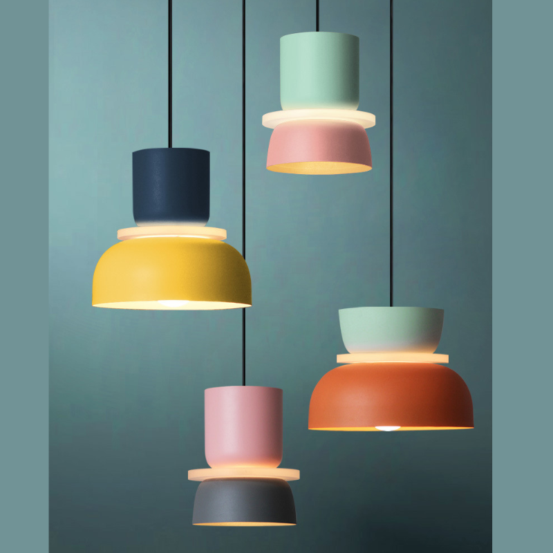 Colorful Macaron Pendant Hanging Light plug in Nordic Design Living Room Office Bedside Dining Kitchen House Renovation Chandelier Bar Lamps