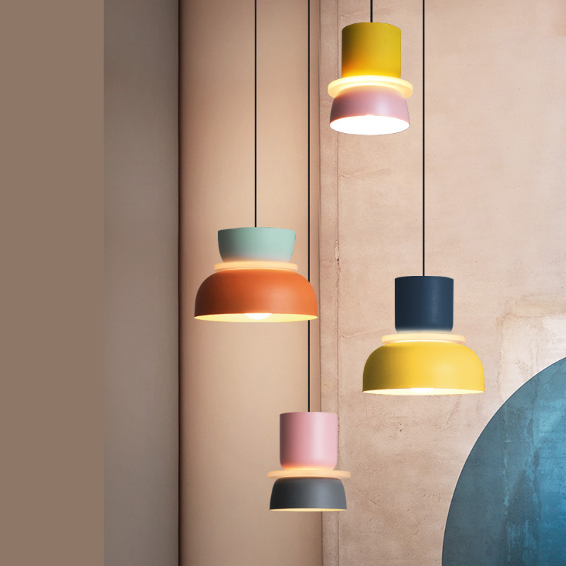 Colorful Macaron Pendant Hanging Light plug in Nordic Design Living Room Office Bedside Dining Kitchen House Renovation Chandelier Bar Lamps