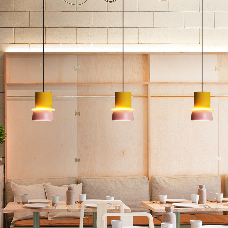 Colorful Macaron Pendant Hanging Light plug in Nordic Design Living Room Office Bedside Dining Kitchen House Renovation Chandelier Bar Lamps