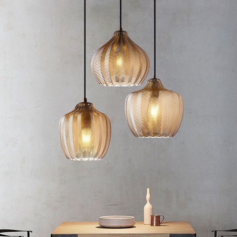 Contemporary Zigzag Glass Pendant Light
