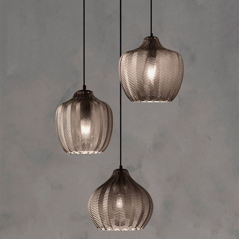 Contemporary Zigzag Glass Pendant Light