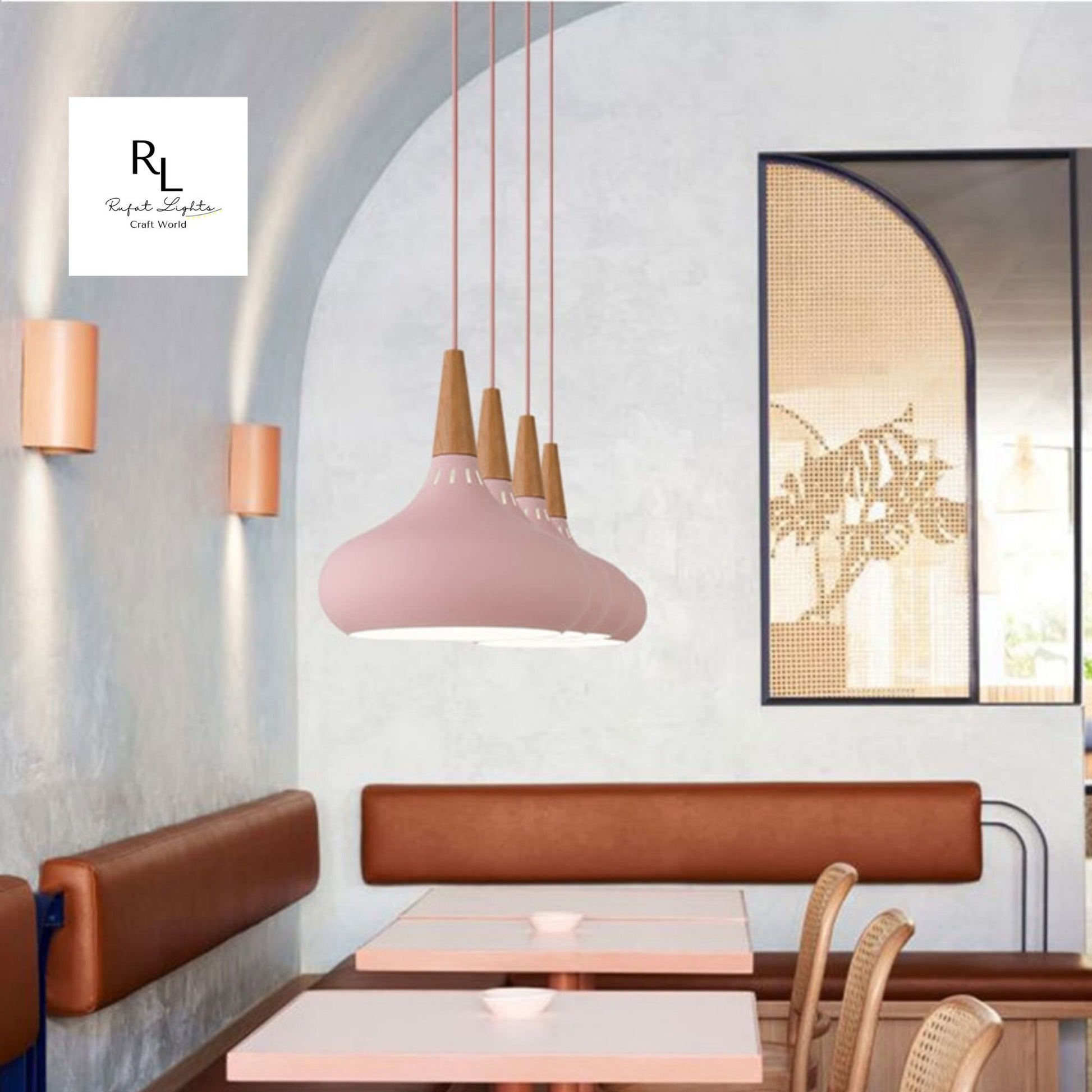 Nordic Wood Metal Pendant Lights, Dining Area Lamps, Pendant Lamps, Ceiling Lights, kitchen aisle/Living Room/Restaurant/Bar Light (No Bulb)