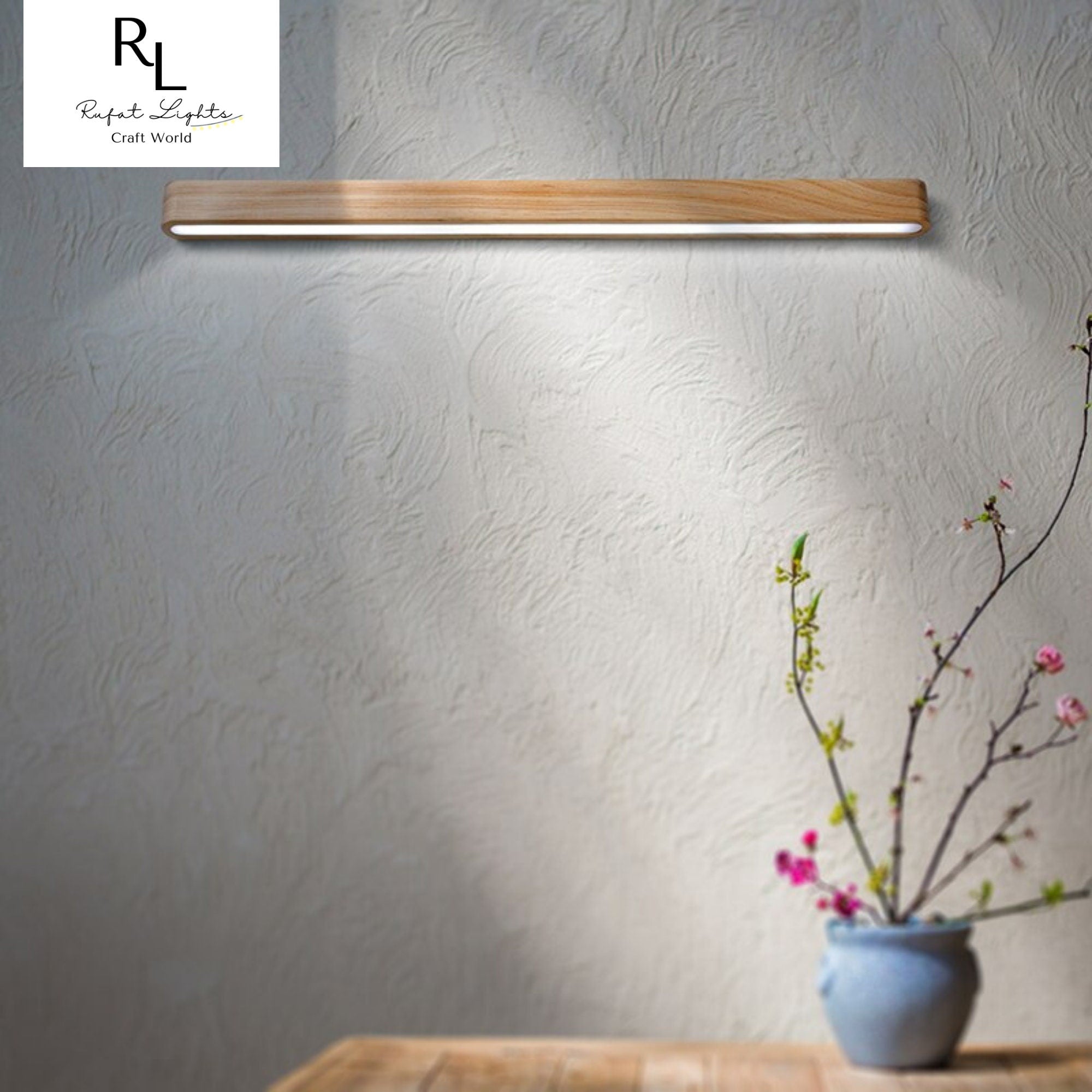 Wooden linear Wall Lamp | Nordic Striped | Solid Wood Lamp | Bedroom Lamp | Bedside Lamp | Bathroom Lamp | Japan Style Lighting Black Walnut