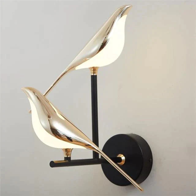 Nordic Magpie Art Design Golden Bird Wall Lights