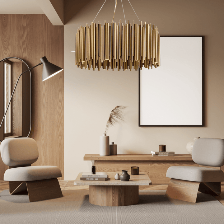 Stainless Steel Gold Aluminum Alloy Tube Chandelier