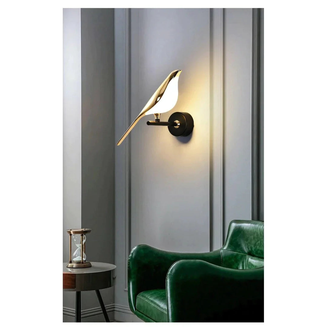 Nordic Magpie Art Design Golden Bird Wall Lights