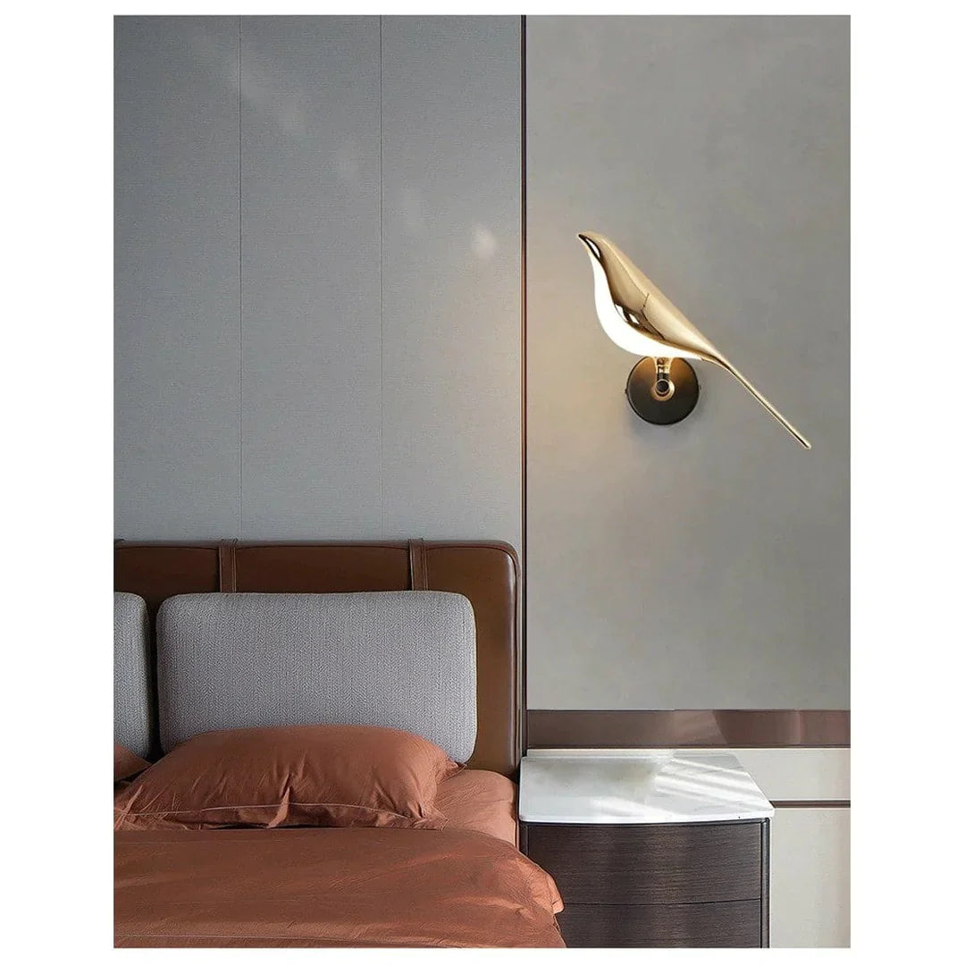 Nordic Magpie Art Design Golden Bird Wall Lights