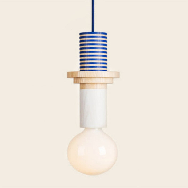 Colored Wood Blocks LED Pendant Light