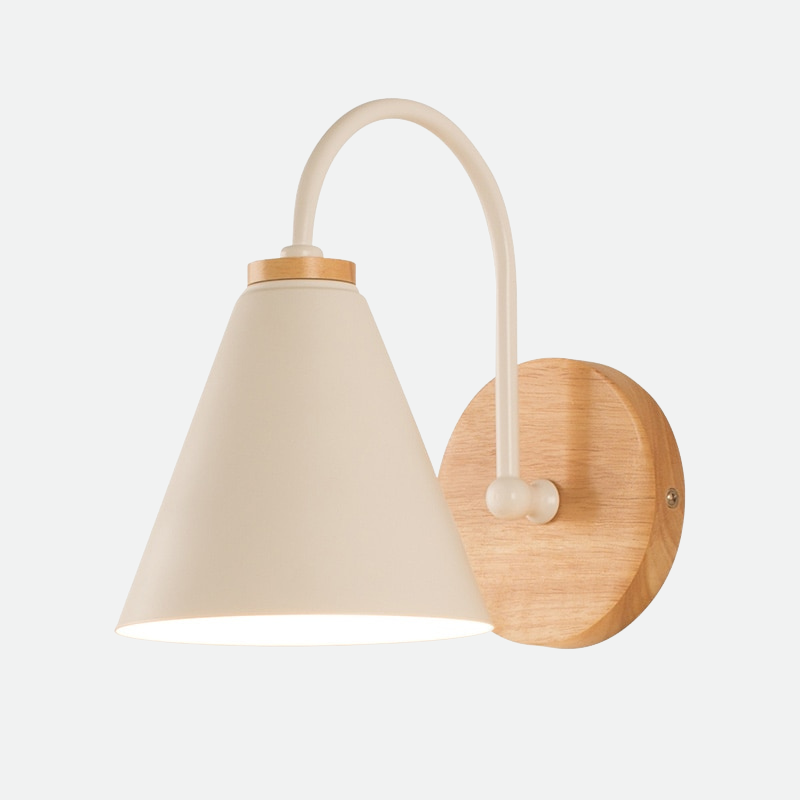 Wooden LED Curved Iron Wall Lamp