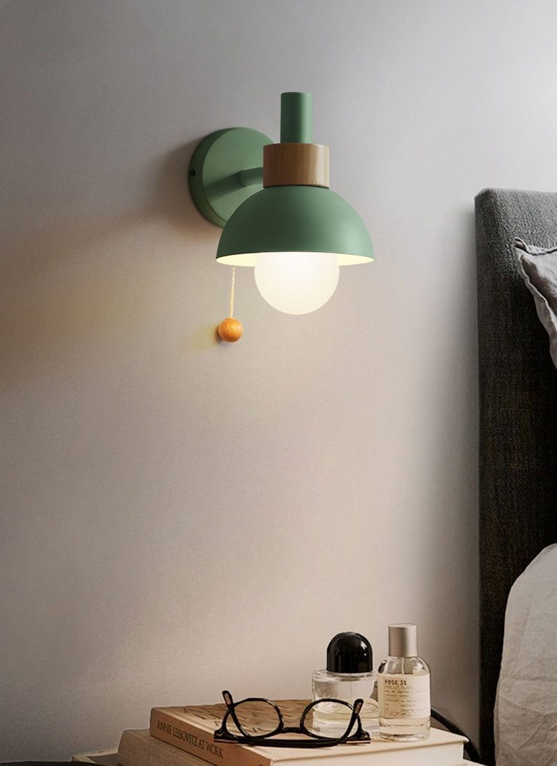 Colorful Wood Globe Wall Lamps