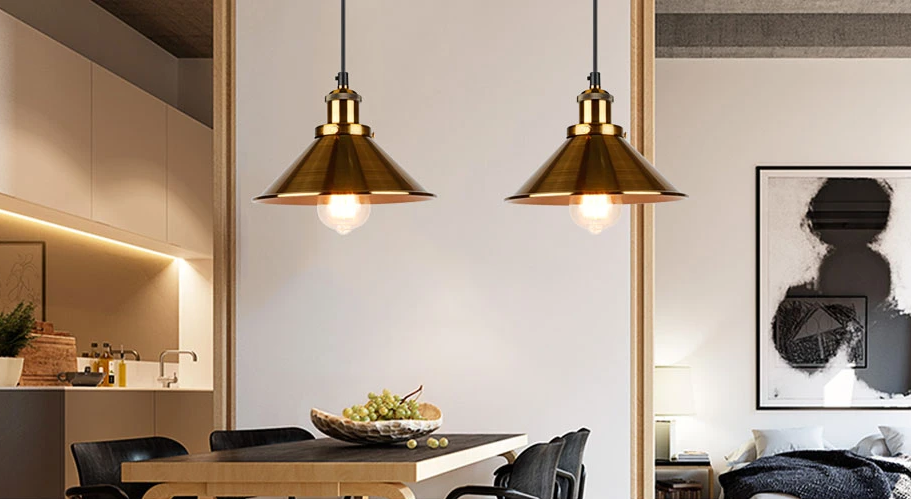 Brass Iron Plated Industrial Pendant Light
