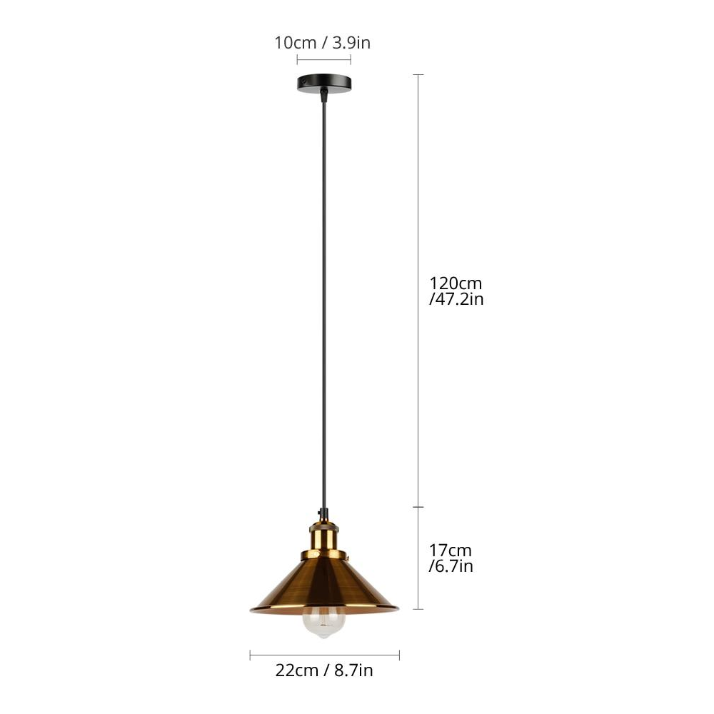 Brass Iron Plated Industrial Pendant Light