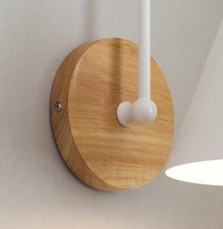 Wooden LED Curved Iron Wall Lamp