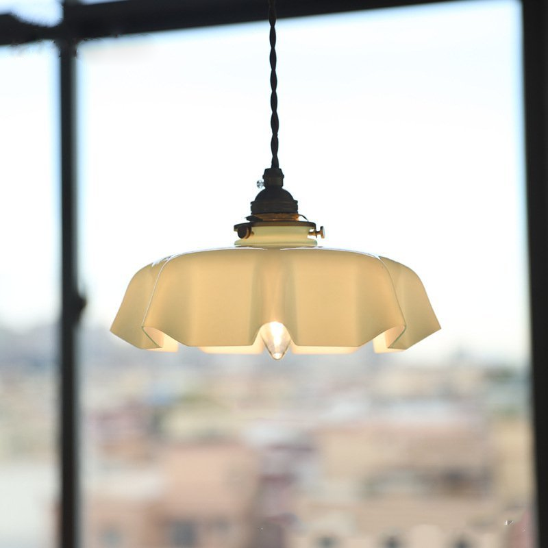 French Glass Floral Pendant Light