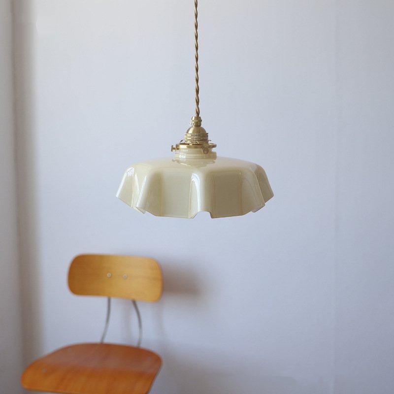 French Glass Floral Pendant Light